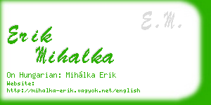 erik mihalka business card